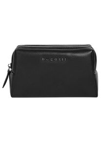 Bugatti Damen Kosmetiktasche "BELLA", schwarz, unifarben, leicht glänzend, Leder, Taschen, echt Leder