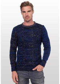 Rusty Neal Herren Strickpullover, blau, casual, Gr. XL, mehrfarbig, 70% Polyacryl, 30% Baumwolle, Pullover, mit meliertem Design