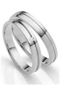 Firetti Trauring "Schmuck Geschenk Gold 750 Hochzeit Ehering "LIEBE"", 72, ohne Brillant, Weißgold 375, 3,5mm, weiß, Weißgold 375, Fingerringe, Made