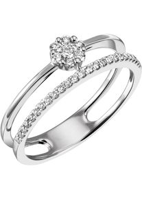 Firetti Damen Fingerring "Schmuck Geschenk Silber 925 Silberring Ring mehrreihig", 54, Silber 925 (Sterlingsilber), 3,7mm, silber, Silber 925