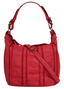 Samantha Look Damen Shopper, rot, Leder, unifarben, leicht glänzend, Taschen, echt Leder, Made in Italy