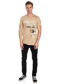 Rusty Neal Herren T-Shirt, braun, Gr. XXL, bedruckt, 100% Baumwolle, Shirts, in tollem Vintage-Look