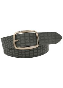AnnaMatoni Damen Ledergürtel, grau, elegant,feminin,modisch, Gr. 95, unifarben, Kroko-Optik, Leder, Gürtel