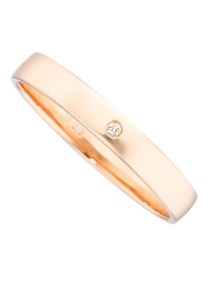 Firetti Trauring "Schmuck Geschenk Gold Hochzeit Ehering Trauring "LIEBE"", 19, 0,01 ct SI = kleine Einschlüsse mit Brillant, Roségold 375, 3mm,