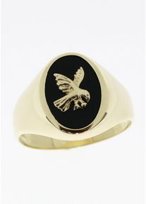 Firetti Herren Siegelring "Schmuck Geschenk Gold 333 Herrenring Goldring", 20, Gelbgold 333, 3,6mm, schwarz, Gelbgold 333, Fingerringe, mit Onyx
