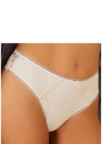 Lascana Damen String, Gr. 36, beige, Obermaterial: 63% Polyamid (TACTEL), 25% Polyester, 12% Elasthan (LYCRA), Unterhosen, mit floralen Details