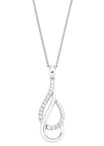 Amor Damen Kette mit Anhänger "Tropfen, 2026234", Silber 925 (Sterlingsilber), L: 50cm, bunt, Silber 925 (Sterlingsilber), Halsketten, mit Zirkonia