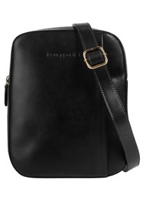 Bugatti Damen Umhängetasche "REMO", schwarz, Leder, unifarben, leicht glänzend, Taschen, echt Leder