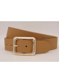 AnnaMatoni Damen Ledergürtel, braun, casual, Gr. 85, unifarben, Rindsleder, Gürtel, mit goldener Schließe