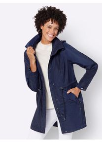 Inspirationen Damen Parka, blau, Gr. 38, unifarben, meliert, 100% Polyester, Jacken