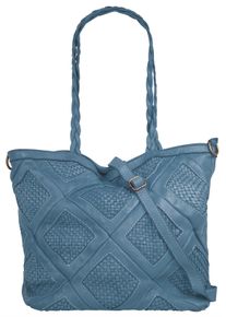 Samantha Look Damen Shopper, blau, Leder, Taschen, echt Leder, Made in Italy