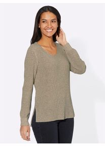 Casual Looks Damen Strickpullover "Pullover", beige, Gr. 36, meliert, unifarben, 50% Baumwolle, 50% Polyacryl, Pullover