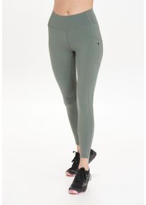 Endurance Damen Funktionstights "THADEA POCKET XQL", grün, feminin, Gr. 40, unifarben, bedruckt, 72% Polyamid, 28% Elasthan, Hosen, mit praktischer