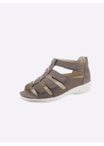 Waldläufer WALDLÄUFER Damen Sandalette, Gr. 6,5, grau, Nubukleder, Schuhe