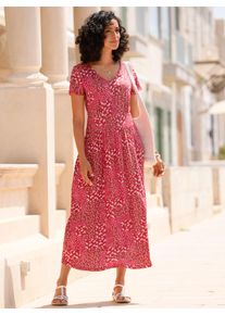 Inspirationen Damen Jerseykleid "Jersey-Kleid", rot, Gr. 36, geblümt, gemustert, mehrfarbig, bedruckt, Jersey, Single Jersey, 95% Viskose, 5%