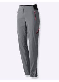 Casual Looks Damen Funktionshose, grau, Gr. 36, unifarben, gemustert, mehrfarbig, 55% Baumwolle, 42% Polyamid, 3% Elasthan, Hosen