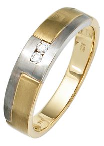 Jobo Herren Diamantring, 66, SI = kleine Einschlüsse, Gelbgold 585-Weißgold 585-Diamanten, gelb, Gelbgold 585, Weißgold 585, Diamanten, Fingerringe,