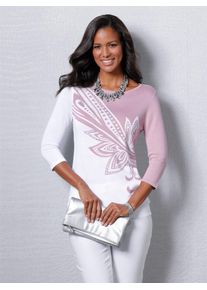 Lady Damen Strickpullover "Pullover", rosa, Gr. 36, gemustert, mehrfarbig, 60% Viskose, 40% Baumwolle, Pullover