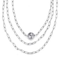 Kingka Damen Ketten-Set "Planet Earth, SN-S800G, SN-S800S", Edelstahl, L: 46cm-50cm-55cm B: 4,25mm, silber, Edelstahl, B:4,25mm, Halsketten