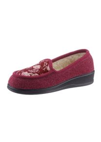 Schawos Damen Hausschuh, Gr. 37, rot, Textil, Schuhe