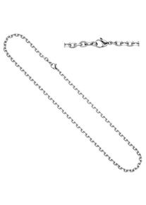 Jobo Damen Edelstahlkette, Edelstahl, L: 55cm, silber, Edelstahl, Halsketten, Ankerkette Edelstahl 55 cm