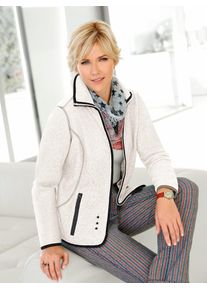 Casual Looks Damen Fleecejacke, beige, Gr. 38, unifarben, gemustert, 100% Polyester, Jacken