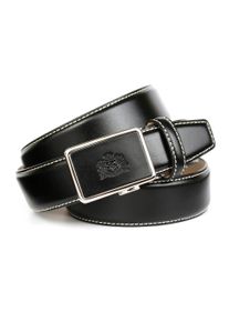 Anthoni Crown Damen Ledergürtel, schwarz, Gr. 100, unifarben mit Farbeinsatz, Leder, Gürtel, mit Kontrast Stitching
