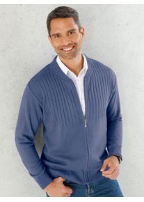CLASSIC Herren Strickjacke, blau, Gr. 60, unifarben, 100% Polyacryl, Strickjacken