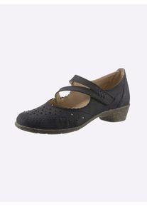 Classic Basics Damen Klettschuh, Gr. 40, blau, Nubukleder, feminin, Schuhe