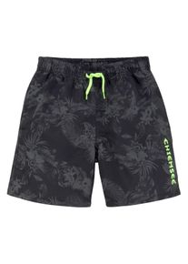 Chiemsee Kinder Badeshorts "Esra Kids", schwarz, Gr. 122, Polyester, Badehosen, mit kontrastfarbenen Logodruck