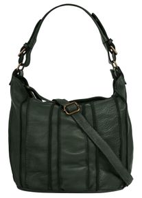Samantha Look Damen Shopper, grün, Leder, unifarben, leicht glänzend, Taschen, echt Leder, Made in Italy