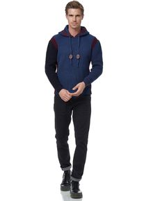 Rusty Neal Herren Strickpullover, blau, casual, Gr. L, mehrfarbig, 70% Polyacryl, 30% Baumwolle, Pullover, mit Kontrast-Details