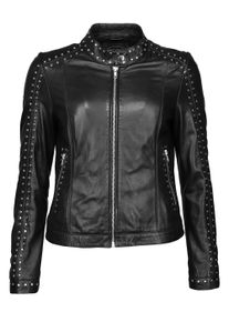 JCC Damen Lederjacke "870041", schwarz, Gr. XL, Oberstoff: 100% Lammleder; Futter. 100% Baumwolle; Ärmelfutter: 100% Polyester, Jacken