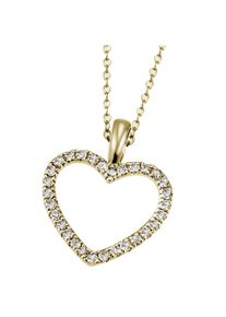 Firetti Damen Kette mit Anhänger "Schmuck Geschenk Gold 375 Gold 585 Halsschmuck Halskette Herz", 0,14 ct, Gelbgold 375-Diamanten, L: 45cm B: 1mm,