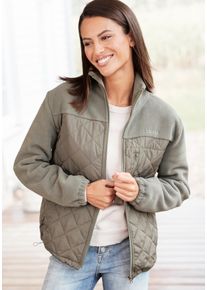 Lascana Damen Fleecejacke, grün, casual, Gr. 32, Obermaterial: 100% Polyester. Obermaterial 2: 100% Polyester. Futter: 100% Polyester. Wattierung: