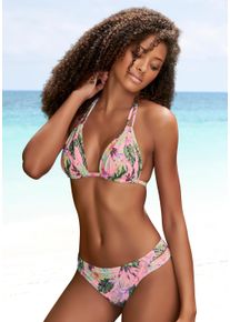 s.Oliver Damen Triangel-Bikini-Top "Azalea", rosa, Gr. 40, floral, Recycling-Polyamid, Microfaser, Bikini-Oberteile, im tropischen Druck