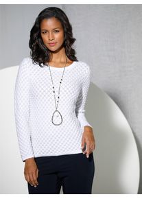 Lady Damen Strickpullover "Pullover", weiß, Gr. 38, unifarben, gemustert, 60% Baumwolle, 40% Viskose, Pullover