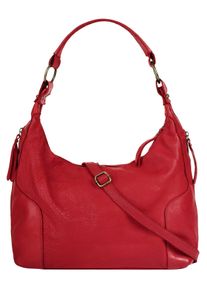 Samantha Look Damen Shopper, rot, Leder, Taschen, echt Leder, Made in Italy