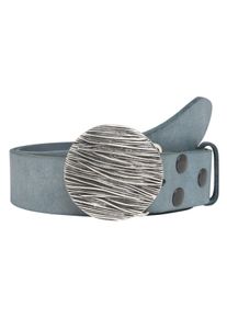 Damen Ledergürtel, blau, casual,modisch, Gr. 100, RETTUNGSRING BY SHOWROOM 019, unifarben, Leder, Gürtel, mit austauschbarer Schließe »Seegras Rund«