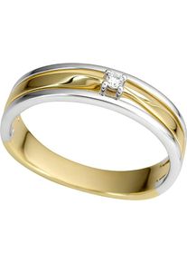 Firetti Damen Diamantring "Schmuck Geschenk Gold 333 Damenring Goldring Fingerring Bicolor", 18, 0,03 ct P2 = erkennbare Einschlüsse, Gelbgold
