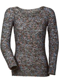 Inspirationen Damen Rundhalspullover "Pullover", schwarz, Gr. 36, gemustert, mehrfarbig, 45% Polyacryl, 43% Baumwolle, 12% Polyester, Pullover
