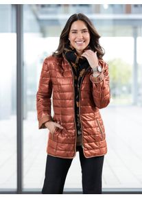 Classic Basics Damen Steppjacke, orange, Gr. 40, unifarben, gemustert, mehrfarbig, 100% Polyester, Jacken