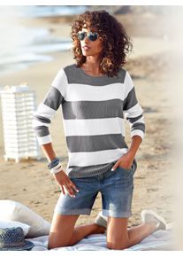 Ambria Damen Rundhalspullover "Pullover", grau, Gr. 36, gemustert, gestreift, 100% Polyacryl, Pullover