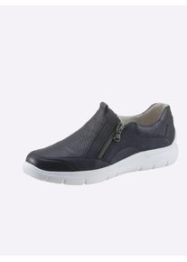 Waldläufer WALDLÄUFER Damen Slipper, Gr. 7,5, blau, Glattleder, Nubukleder, sportlich, Schuhe