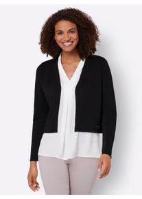 Casual Looks Damen Bolero, schwarz, Gr. 40, unifarben, 100% Baumwolle, Strickjacken