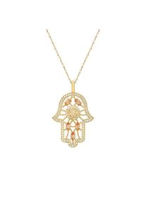 dKeniz Damen Kette mit Anhänger "925/- Sterling Silber vergoldet Glänzend 19,5+5cm Zirkonia", 19,5 + 5cm, Silber 925 (Sterlingsilber), L: 24,5cm B: