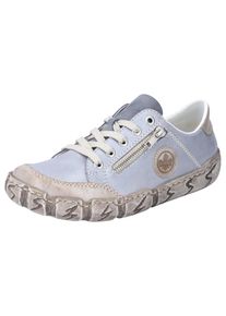 Rieker Damen Schnürschuh, Gr. 40, blau, Leder, Lederimitat, used, sportlich, Schuhe, mit Zierreißverschluss, Freizeitschuh, Halbschuh, Schnürschuh