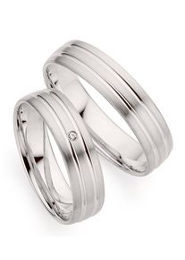 Phoenix PHÖNIX Damen Trauring "Schmuck Geschenk Silber 925 Trauring Ehering LIEBE versch. Varianten", 60, 0,01 ct SI = kleine Einschlüsse mit Brillant,