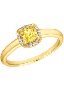 s.Oliver Damen Fingerring "2037833/-34/-35/-36", 56, Silber 925 (Sterlingsilber), 2mm, orange, Silber 925 (Sterlingsilber), Fingerringe, mit Zirkonia