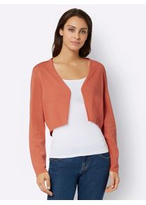 Inspirationen Damen Bolero, orange, Gr. 38, unifarben, 100% Baumwolle, Strickjacken